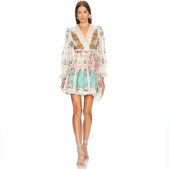 Zimmermann Clover Patched Wrap Mini Dress - Picture 16 of 16